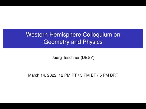 WHCGP: Joerg Teschner, "The complex geometry of  topological string partition functions"