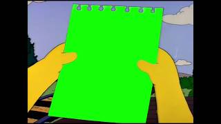 Lisa Simpson reads a note green screen