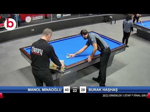 MANOL MİNAOĞLU & BURAK HAŞHAŞ Bilardo Maçı - 2022 ERKEKLER 1.ETAP-FİNAL GRUBU 1/32