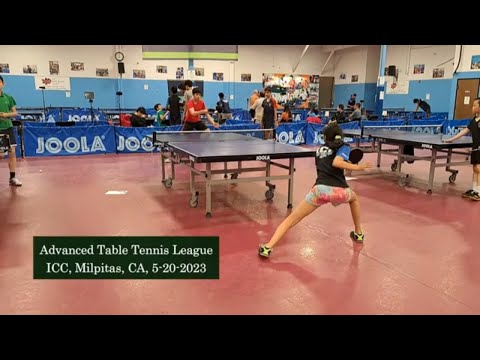 Aarav Gupta (1869) vs Rachel Purwar (1835, lefty) at ICC TT League on 5-20-2023