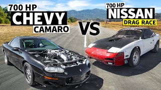 700hp F-Body Camaro drag races LS-Swapped 240SX // THIS vs THAT