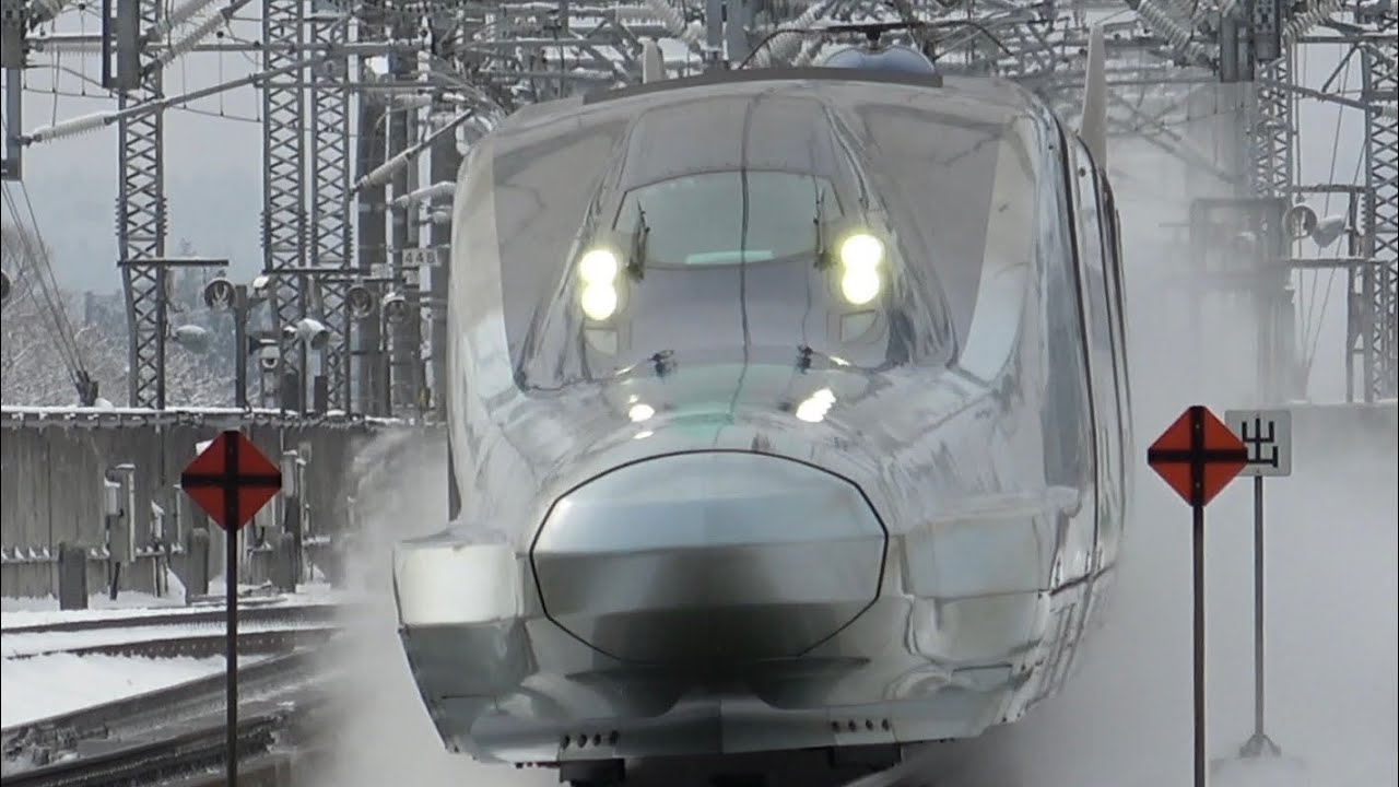2026 冬の新幹線雪中高速通過と発着 E3系,ALFA-X,E5系など Shinkansen bullet train in the snow video collection
