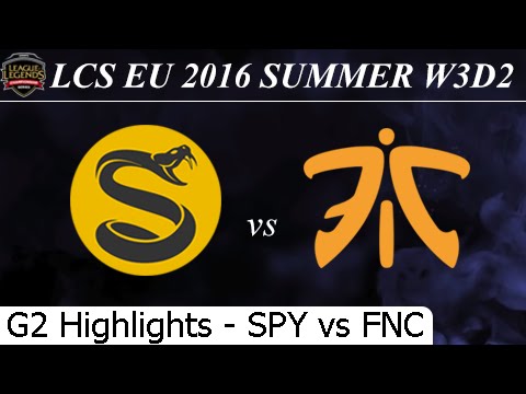 SPY vs FNC Game 2 Highlights - LCS EU Summer 2016 W3D2M8 Splyce vs Fnatic