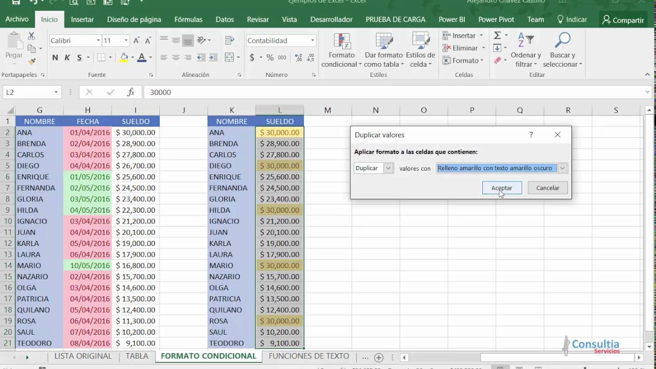 ¿Cómo resalto duplicados consecutivos en Excel?