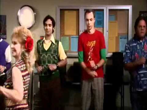 The big bang theory-Sheldon,Leonard,Howard and Raj dancing with old ladies
