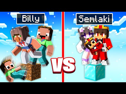 Billy Familie ARM vs Semlaki Familie REICH ONE BLOCK BATTLE in Minecraft!
