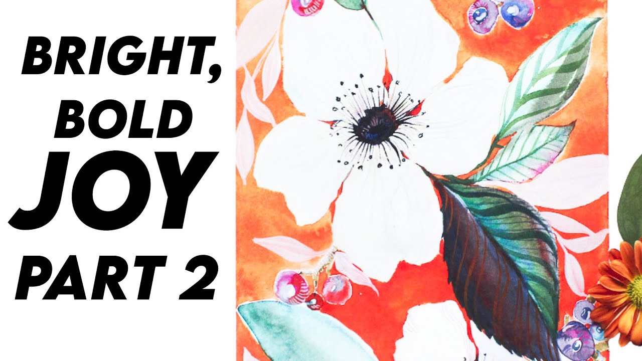 White Anemone Flower Paint Along Part 2