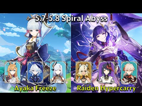 C0 Ayaka Permafreeze & C2 Raiden Hypercarry - Genshin Impact 5.7-5.8 Spiral Abyss Full Clear