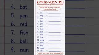 Rhyming Words Drill