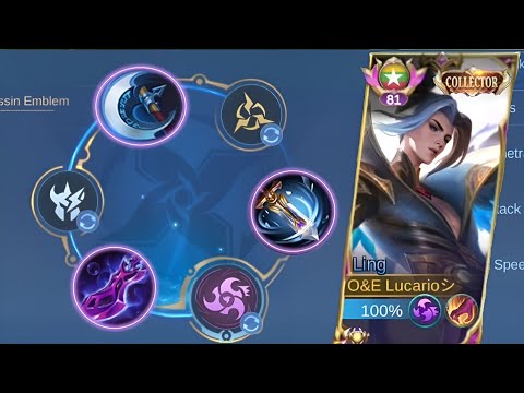 LING FASTHAND 1 HIT FULL CRIT ITEM BUILD AND BEST EMBLEM SET !! MYTHIC SOLO RANK - MLBB