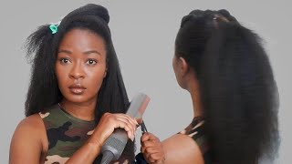 DRY STRETCHING Natural Hair With The Dyson Airstrait