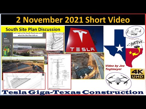 Tesla Gigafactory Texas 2 November 2021 South Area Pond Construction Discussion Short Video (4K)