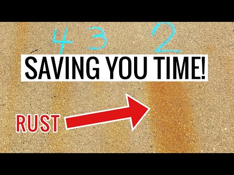 Best Method to REMOVE RUST STAINS from Concrete!! (Cheap & Easy) Sidewalk & Driveway | Andrea Jean