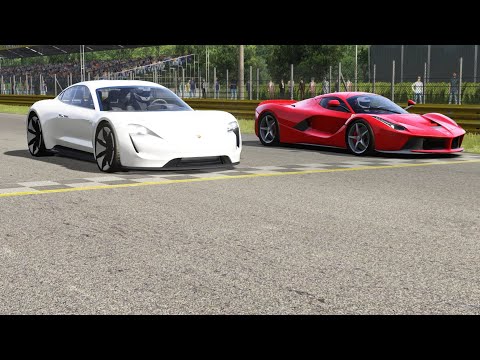 Porsche Mission E vs Ferrari LaFerrari at Monza Full Course