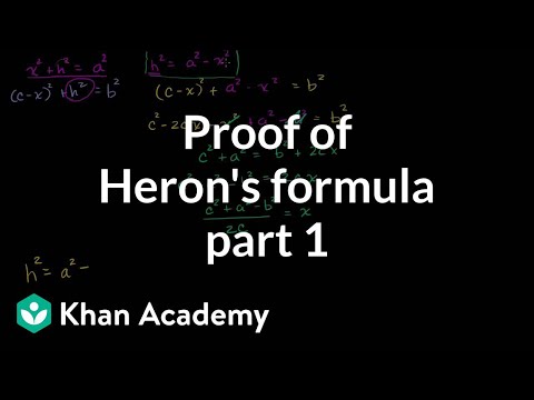 Part 1 of Proof of Heron's Formula