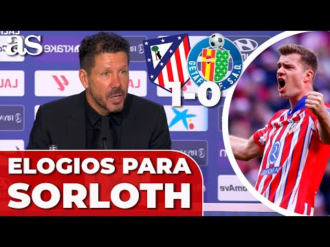 SIMEONE ALABA a SORLOTH tras el GOL de la victoria en el ATLÉTICO 1 - GETAFE 0