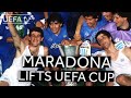 DIEGO MARADONA lifts '89 UEFA Cup