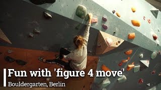Fun with &#39;figure 4&#39; move @Bouldergarten, Berlin