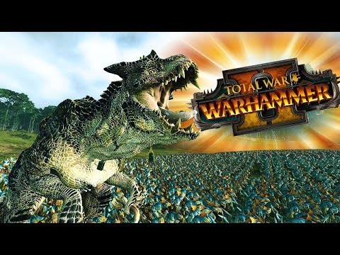 ARMY OF 10,000 DINOSAUR MEN VS ELVES! - Total War: Warhammer 2