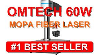 OMTech 60W MOPA Fiber Laser Engraver with Lightburn and Roatry Axis 5.9"x5.9" - B0FZKZFXGK