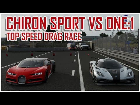 Bugatti Chiron Sport vs Koenigsegg One:1 Drag Race (Forza Motorsport 7)