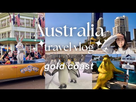 Vlog de viagens pela Austrália 🇦🇺 Surfers Paradise Gold Coast, visitando Movie World e Sea World