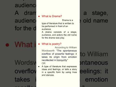 what is drama & Poetry