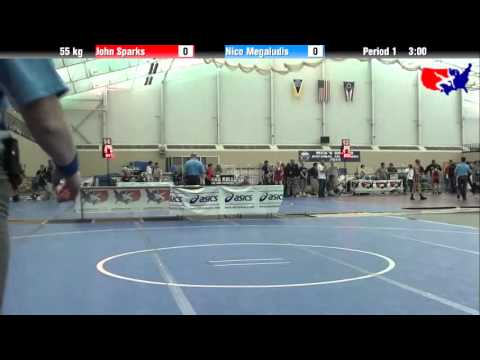 John Sparks vs. Nico Megaludis at 2013 ASICS University Nationals - FS