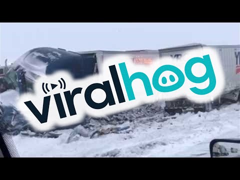 Icy Interstate at a Standstill After Crash || ViralHog