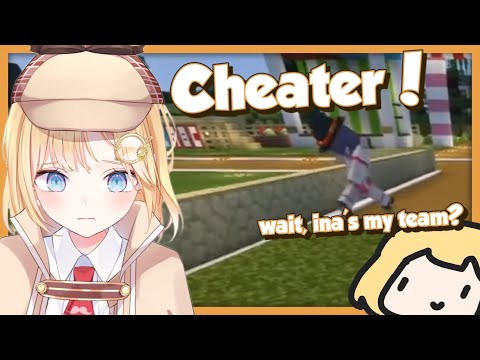 "Ina's cheating.... oh she's my team..." - Amelia Watson