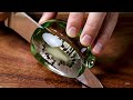 Satisfying Kiwi Cutting Close Up Glassy Green Perfection