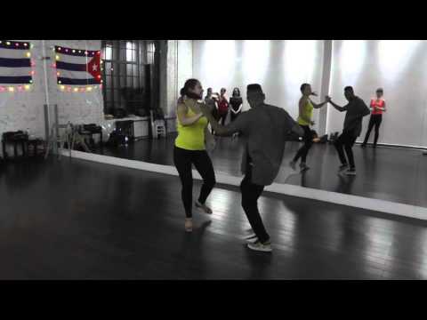 Bachata Class 04.02.16 at D'AKOKAN Dance School - Yoandy Villaurrutia, Zhenya