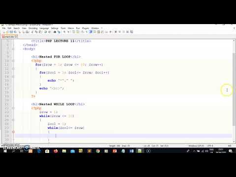 Php Lecture 12 Converting A Nested For Loop Code Into A Nested While Loop In Php