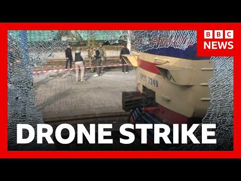 Russian drone attack on Ukrainian train station kills at least 14 | BBC News