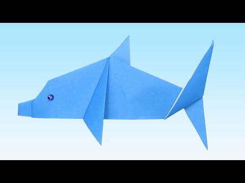 How to make an easy Origami Dolphin step by step, Simple easy basic origami for kids DIY Crafts idea