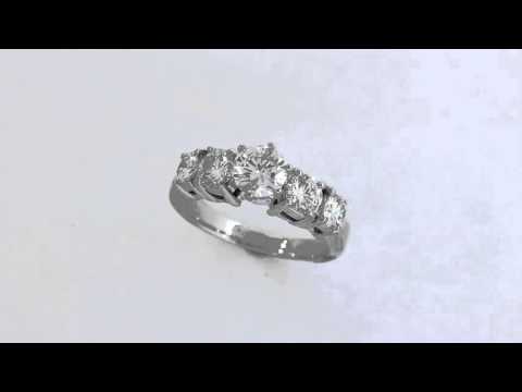 1.44 carat round -cut diamond solitaire engagement ring in 14k white gold