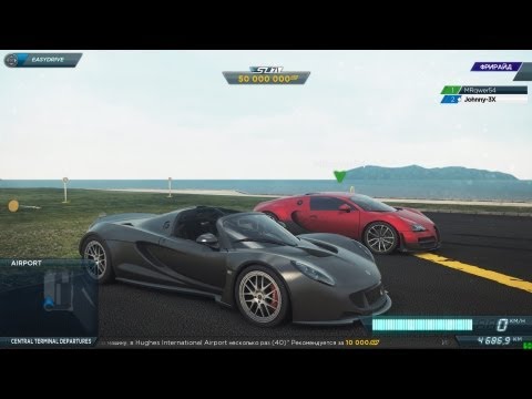 Hennessey Venom GT vs Bugatti Veyron SS (Drag race) Most Wanted 2012