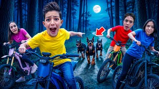 GECE BİSİKLET TURUNDA KÖPEKLERLE KARŞILAŞTIK!!! KURTULABİLECEK MİYİZ?