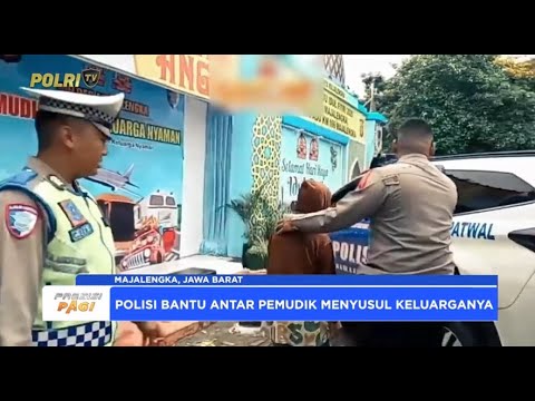 SATLANTAS POLRES MAJALENGKA BANTU PEMUDIK YANG TERTINGGAL DI REST AREA KM 166 TOL CIPALI
