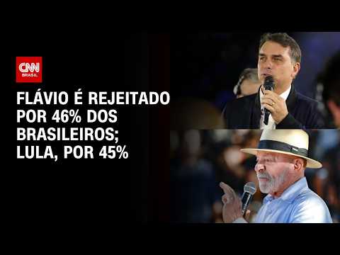 Datafolha: Flávio é rejeitado por 46% dos brasileiros; Lula, por 45% | CNN AGORA