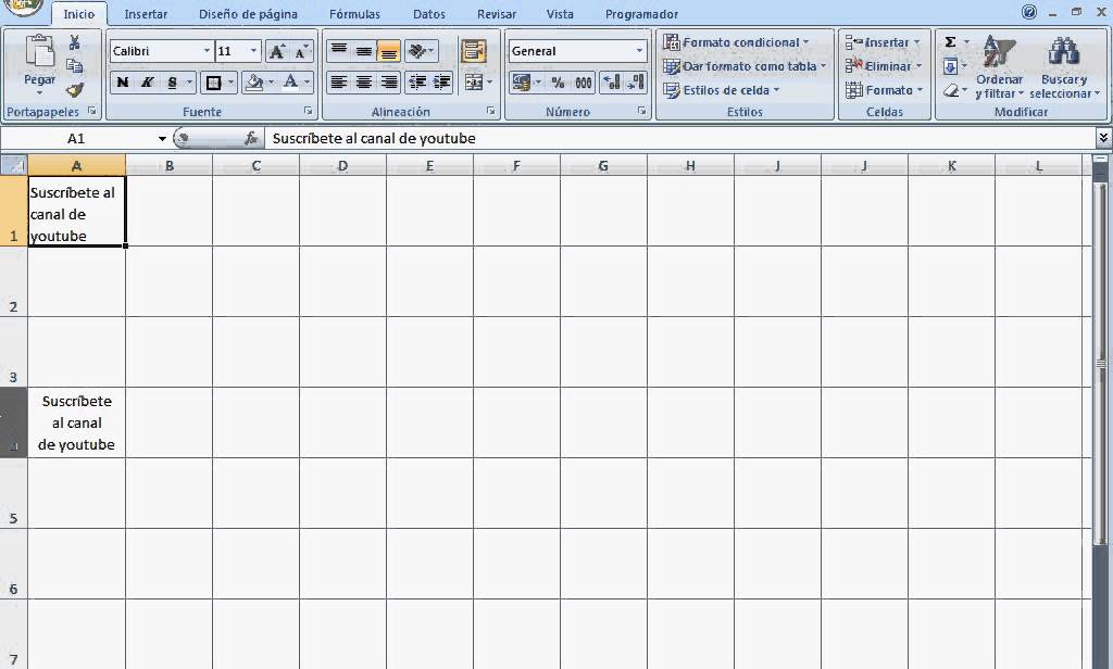 Excel: escribir diferentes líneas o frases en una celda