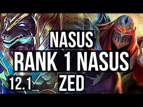NASUS vs ZED (MID) | Rank 1 Nasus, 3/0/5 | JP Master | 12.1