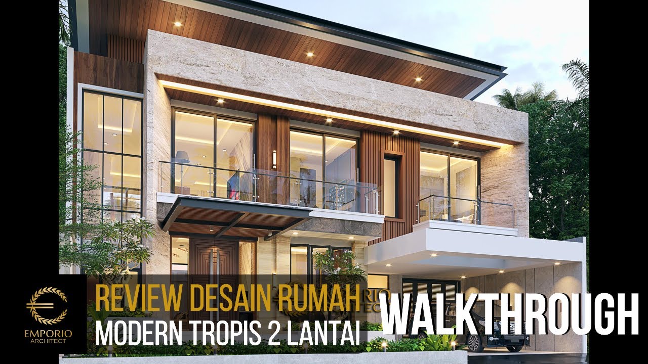 Video 3D Jasa Arsitek Desain Rumah Modern 2 Lantai Lebar 15 m, Luas Bangunan 354.7 m<sup>2</sup>
