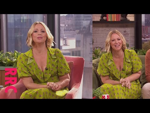 Kimberley Walsh @cleavage in lime green floral dress