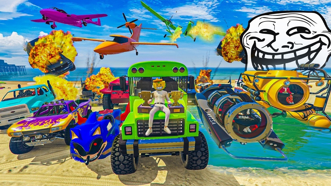 EL ÚLTIMO EXPLOTA CON COCHES ALEATORIOS!! VICTORIA EN EL AGUA!! - GTA 5 ONLINE