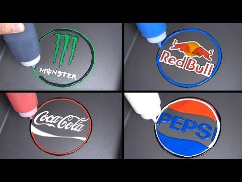 Famous drink brand logo Pacake Art - Monster, Red Bull, Coca Cola, Pepsi