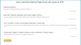 Load More Data on Page Scroll using Ajax Jquery PHP