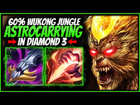 ASTROCARRYING with my 60% WR WUKONG JUNGLE in DIAMOND 3!! | How to CARRY (1v9) as Wukong Jungle!