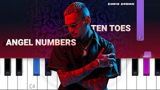 Chris Brown - Angel Numbers , Ten Toes (Piano tutorial)