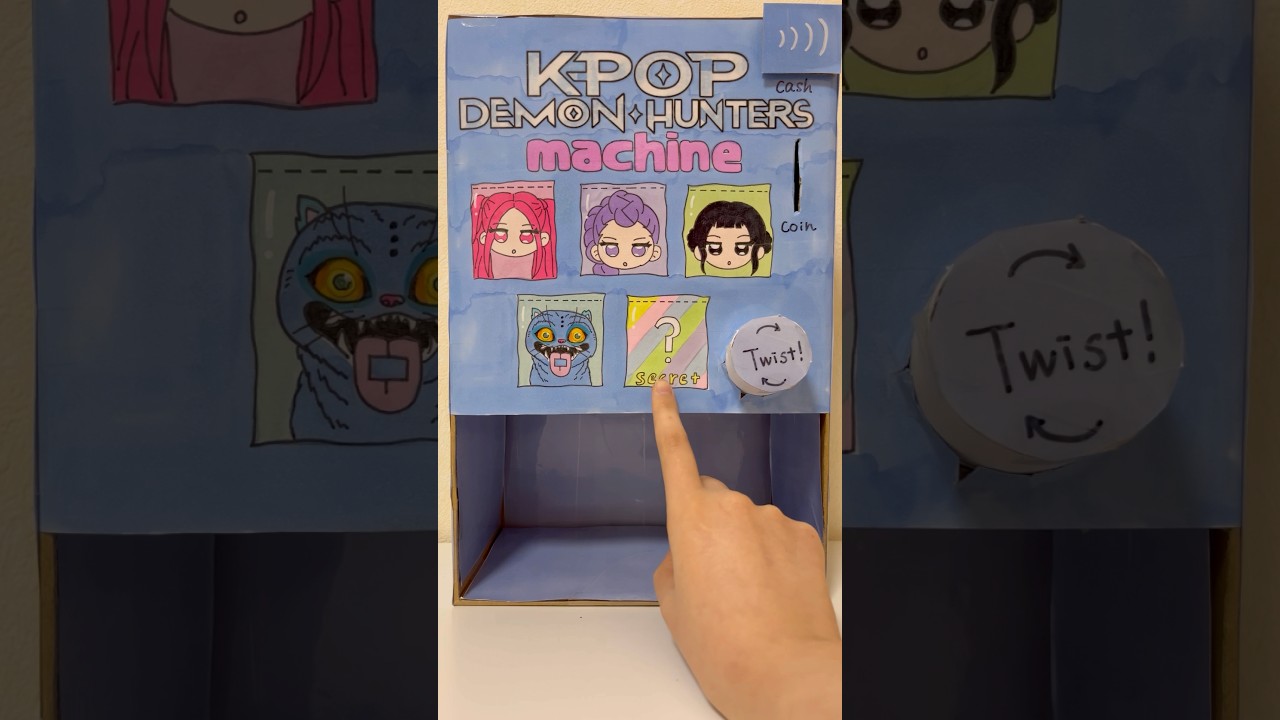 DIY Vending machine！#kpopdemonhunters#asmr#diy#blindbag#papercraft#fyp#craft#unboxing#rumi#mira#zoey